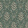 Borastapeter|Papel pintado damasco verde medallones gris claro|Papel Pintado