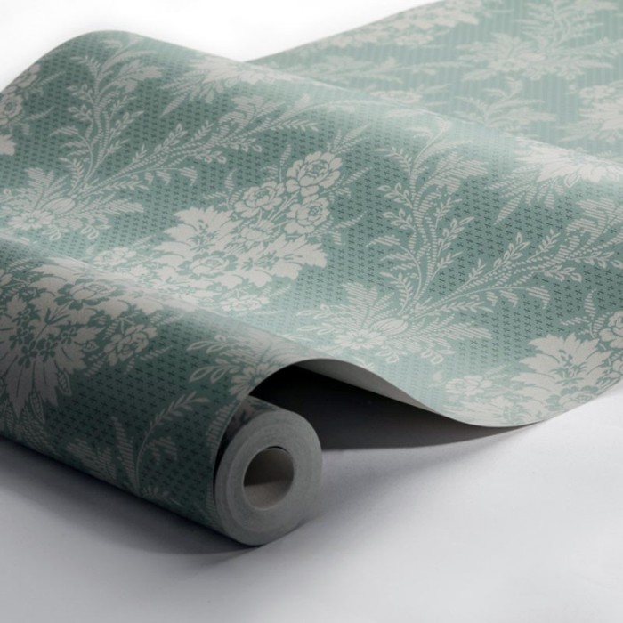 Borastapeter|Wallpaper green damask light grey medallions|Wallpaper