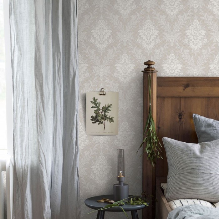 Borastapeter|Wallpaper light grey white golden damask|Wallpaper