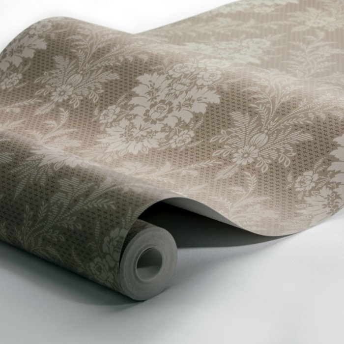 Borastapeter|Papier peint damas brun gris clair élégant|Papier Peint