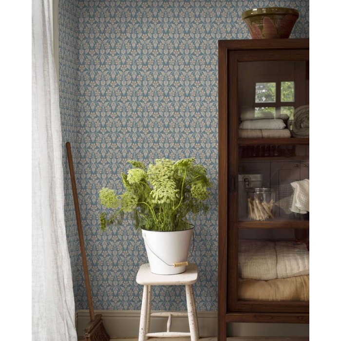 Borastapeter|Wallpaper Art Nouveau small blue flowers|Wallpaper