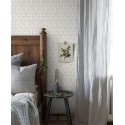 Borastapeter|Tapete elegant grau weiß creme kleine Blumen|Tapeten