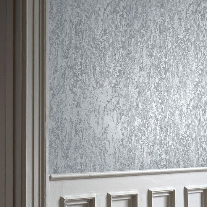 Borastapeter|Tapete modern stahlblau abgeblätterte Wandoptik metallisch|Stuckimitat