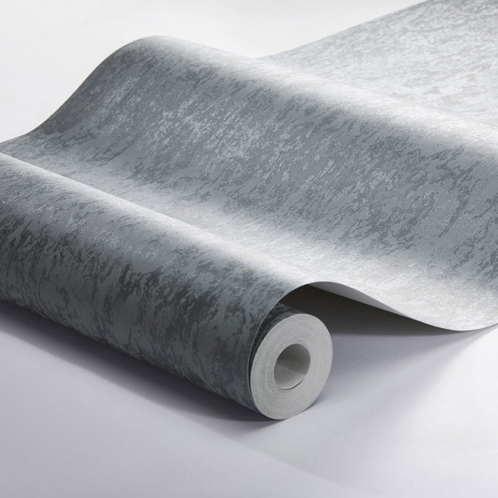 Borastapeter|Tapete modern stahlblau abgeblätterte Wandoptik metallisch|Stuckimitat