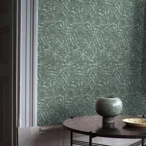 Elitis|Modern composition wallpaper with emerald green wave pattern|Wallpaper 2