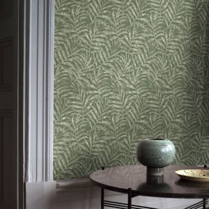 Papeldecor|Textiltapete Blumen-Silhouetten für Wohnzimmer oder exotische Diele|Tapeten 2