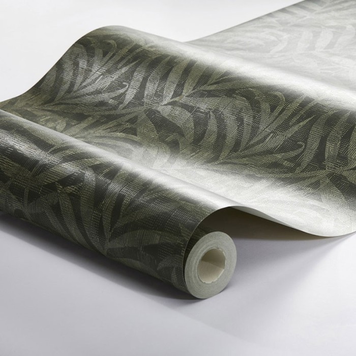 Borastapeter|Papier peint feuilles de palmier safari vert nacré|Papier Peint