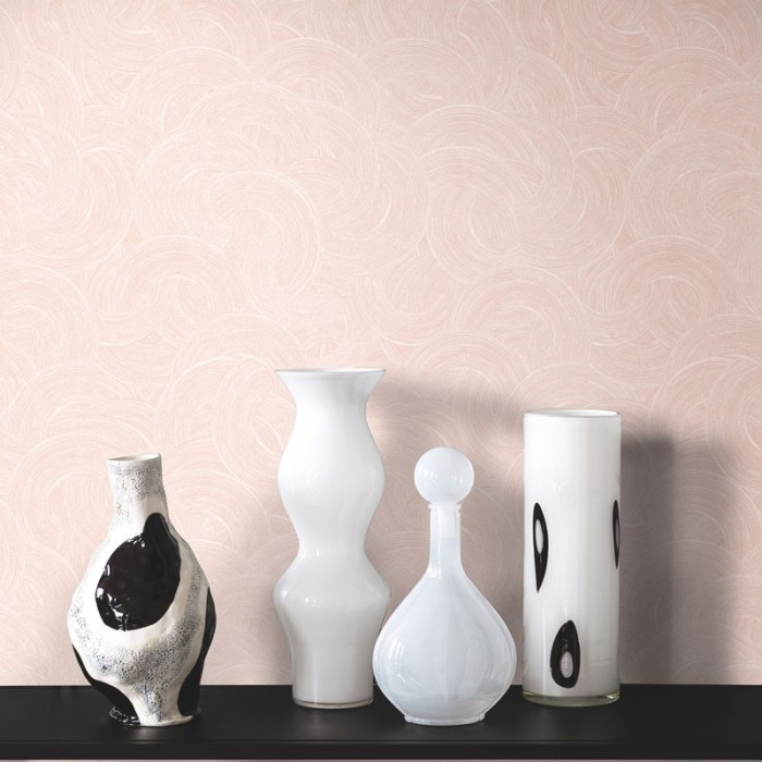 Borastapeter|Papel pintado espirales rosa pastel moderno brillo|Papel Pintado