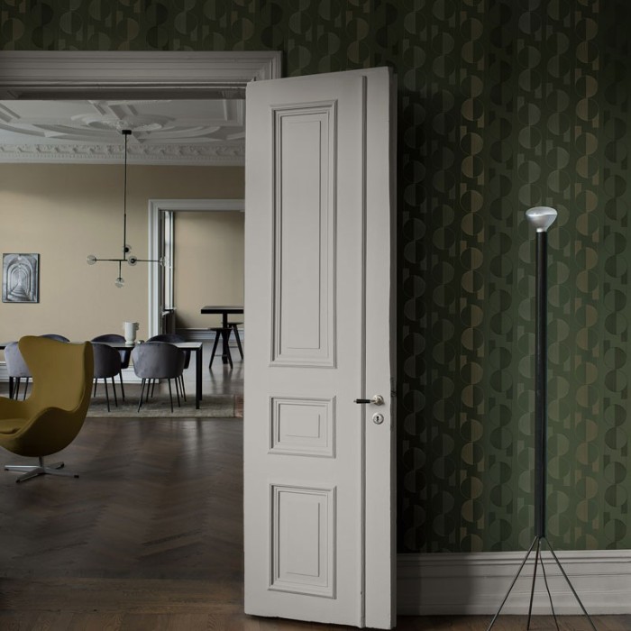 Borastapeter|Wallpaper shiny moss green modern circles|Wallpaper