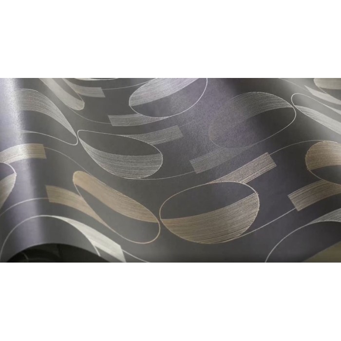 Borastapeter|Tapete modern schwarz silber gold Kreise|Tapeten