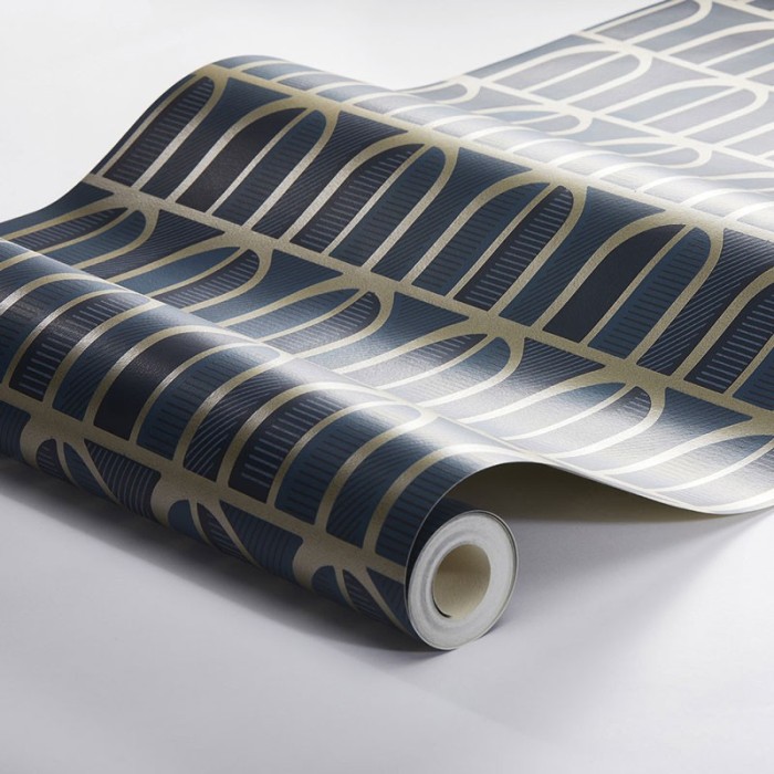 Borastapeter|Tapete modern venezianische Jalousien blau gold|Tapeten