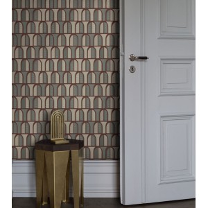 Caselio|Imitation linen wallpaper in petrol blue|Wallpaper 2