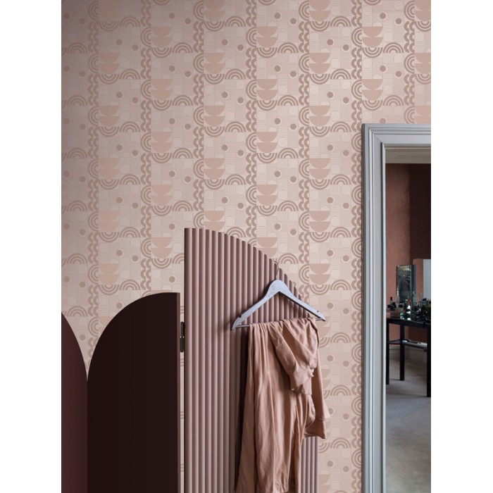 Papel pintado retro cosmopolita rosa perlado - Borastapeter The Apartment 3056