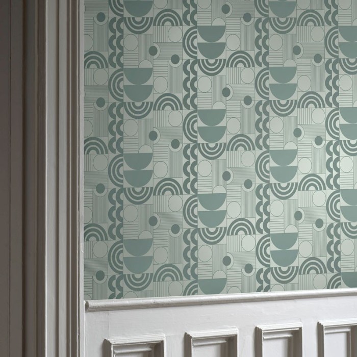 Papel pintado retro vintage moderno verde - Borastapeter The Apartment 3057