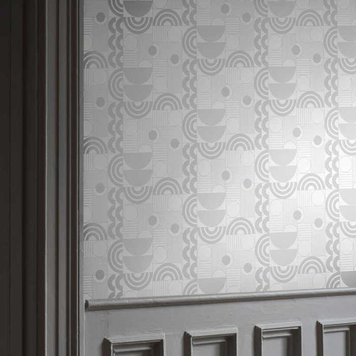Borastapeter|Papel pintado moderno blanco metalizado brillante|Papel Pintado