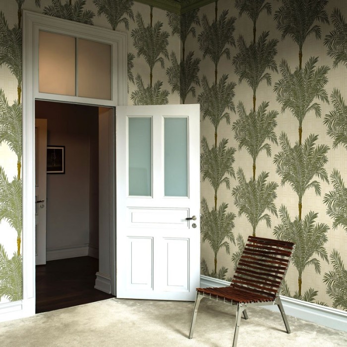 Borastapeter|Papier peint palmiers Copacabana vert beige|Papier Peint