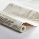Borastapeter|Papier peint palmiers tropicaux nougat nacré|Papier Peint
