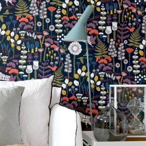 Borastapeter|Papier peint vagues organiques médaillon style rétro géométrique|Papier Peint