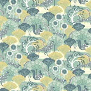 Pip Studio|Papier peint romantique paysage forestier ocre|Papier Peint