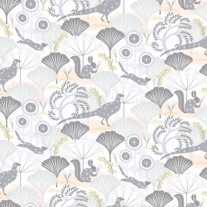 Papeldecor|Tropical wallpaper with turquoise and gold metallic palm trees|Wallpaper