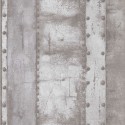 As Creation|Tapete mit genietetem Metalleffekt in Blau und einem Hauch von Vintage|Tapeten
