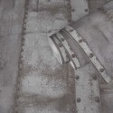As Creation|Tapete mit genietetem Metalleffekt in Blau und einem Hauch von Vintage|Tapeten