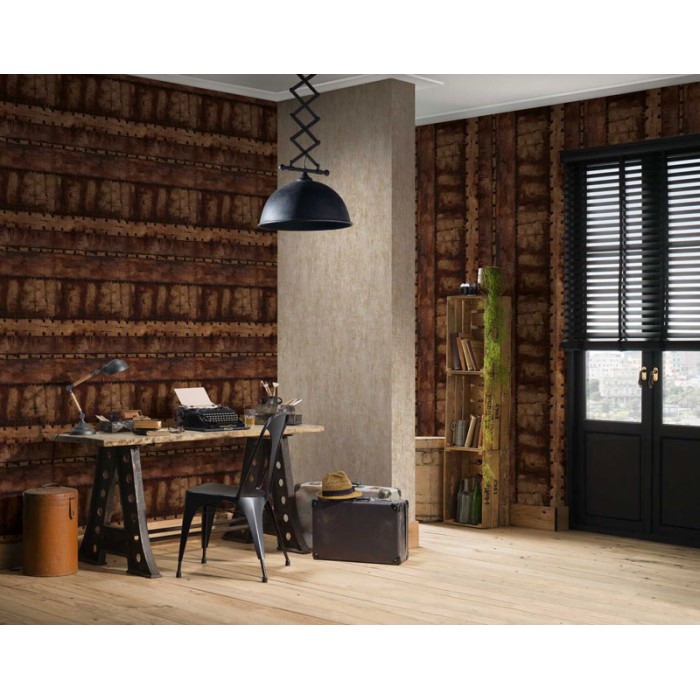 As Creation|Tapete Metallplatten Rost im industriellen Stil|Tapeten