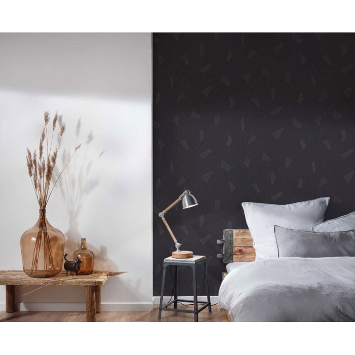 As Creation|Tapete modern geometrisch schwarz, metallische Details|Tapeten