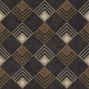 As Creation|Papier Peint moderne noir avec losanges marron métallisés|Art Déco