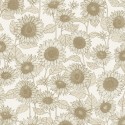 As Creation|Papel Pintado estampado de girasoles blanco y beige|Flores Vintage
