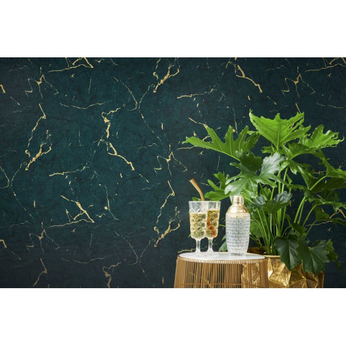 As Creation|Papel Pintado verde turquesa efecto pared envejecida|Papel Pintado