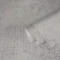 As Creation|Papier Peint mosaïque carreaux vieillis gris et violet|Papier Peint