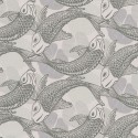 As Creation|Papier Peint oriental avec carpes japonaises en tons de gris|Papier Peint