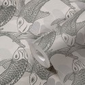 As Creation|Papier Peint oriental avec carpes japonaises en tons de gris|Papier Peint