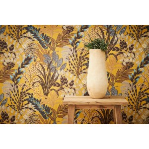 Casadeco|Braune Ethno-Patchwork-Tapete im zeitgenössischen Stil|Ethnisch 2