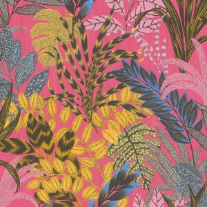 Casadeco|Oriental style wallpaper with black bamboo natural fiber|Ethnic