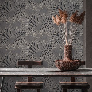 Papeldecor|Silbergraue gestreifte Tapete mit Struktur|Tapeten 2