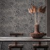 As Creation|Tapete mit blumigem, grauem und metallisiertem Blattmuster|Tapeten