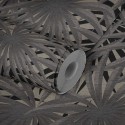 As Creation|Wallpaper with a leafy gray and metallic floral pattern|Wallpaper