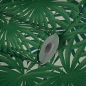 As Creation|Wallpaper green tropical plants, metallic effect|Wallpaper