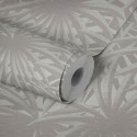 As Creation|Wallpaper tropical leaves metallic gray and beige|Wallpaper