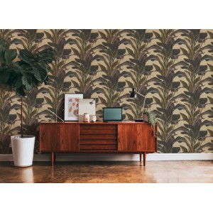 Papeldecor|Papel Pintado flores relieve brillante morado|Papel Pintado 2