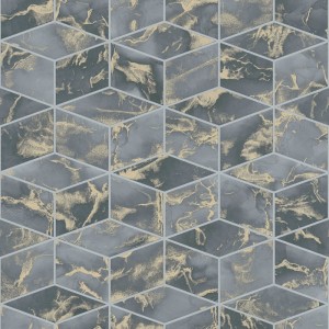 Papeldecor|Vliestapete Floral Ethnostil Modern Blau und Braun|Tapeten