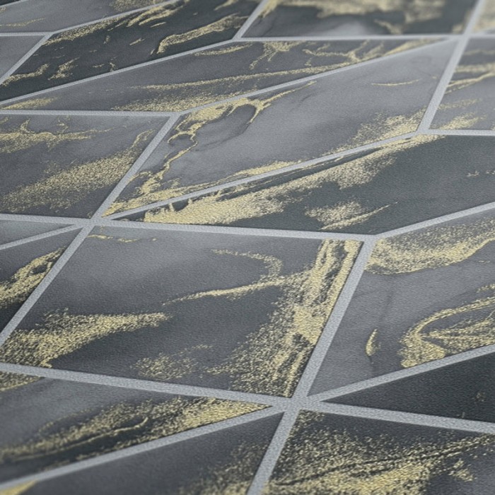 As Creation|Papel Pintado imitando mármol gris, formas geométricas|Papel Pintado