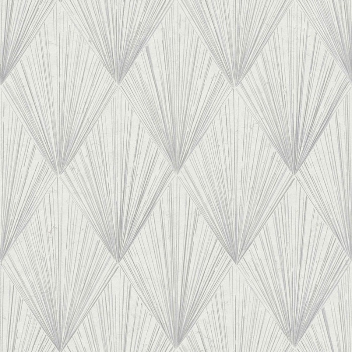As Creation|Papel Pintado moderno Art Decó blanco y gris metalizado|Papel Pintado