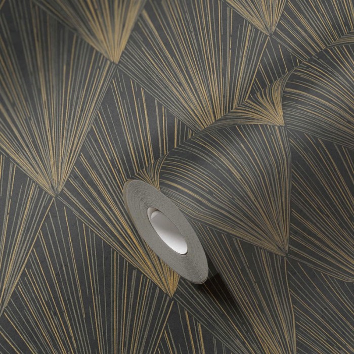 As Creation|Papier Peint moderne noir et beige design Art Déco|Papier Peint