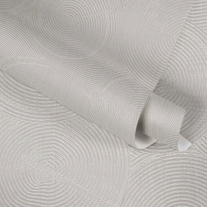 As Creation|Papier Peint cercles ethniques gris clair et métallisé|Papier Peint