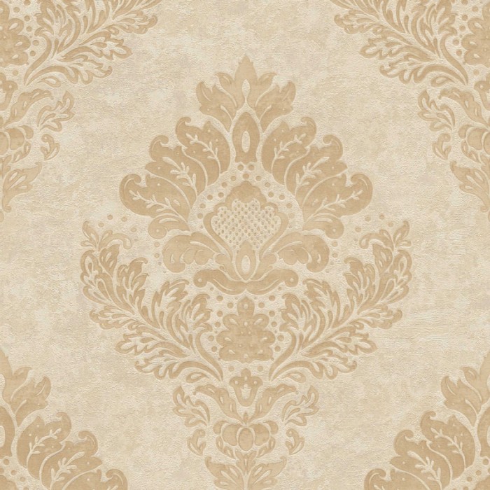 As Creation|Papel Pintado damasco beige con relieves|Damasco