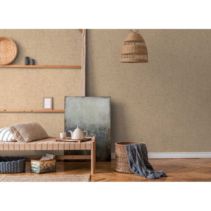 As Creation|Papel Pintado liso efecto picado de pared estilo rústico|Papel Pintado