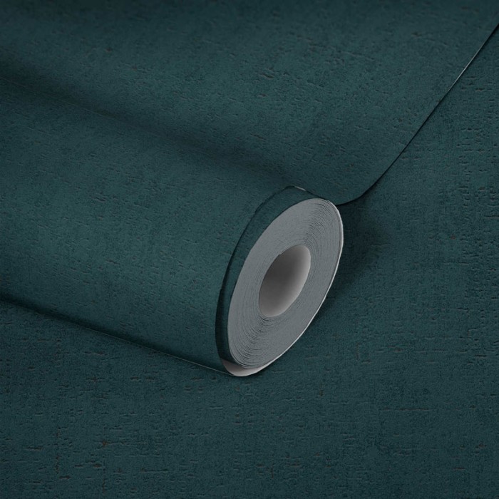 As Creation|Papier Peint bleu tirant sur le vert uni effet mur|Papier Peint